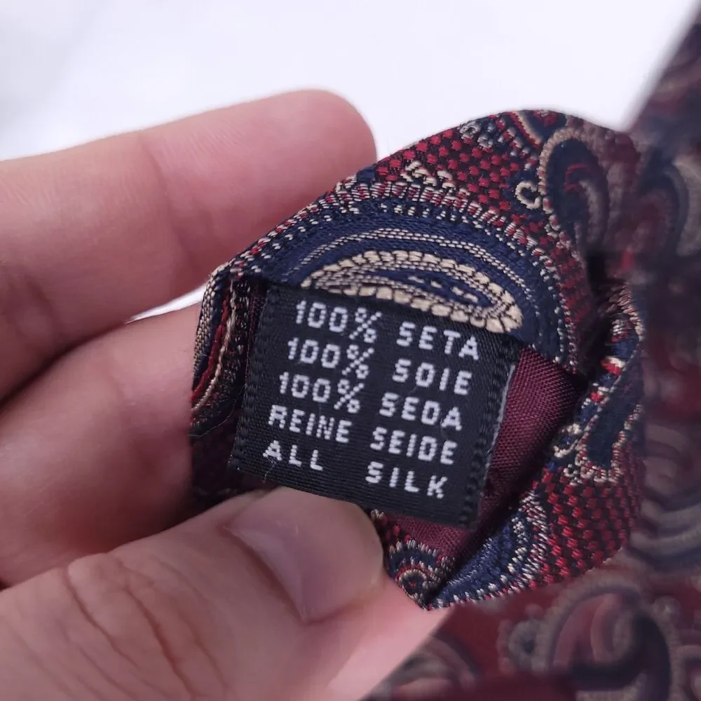 Zanetti Silk Tie Red Paisely AOP Italian Silk Collection
